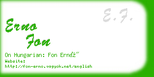 erno fon business card